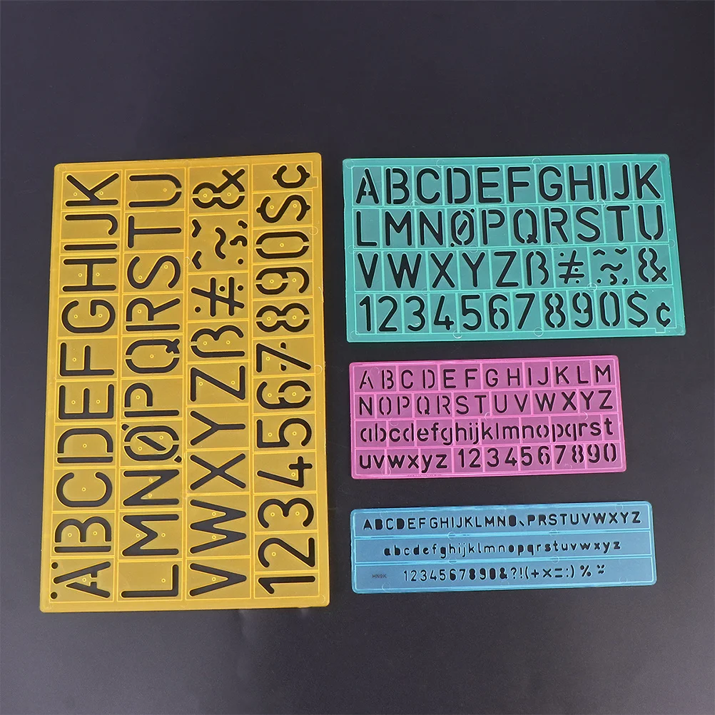 2Pcs Alphabet Stencils Set Letter Number Templates Ruler for Drawing Tracing DIY Art Crafts Learning Painting