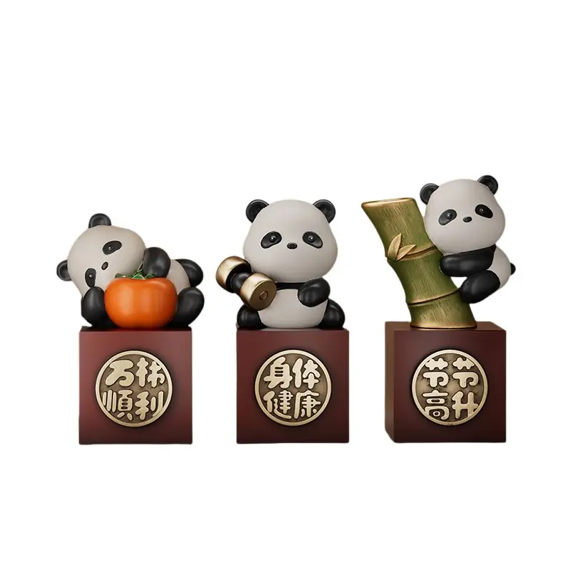 7.5-18.5cm estilo chinês panda em torno de imagem fofa cura estabilidade emocional material de pvc decoração de mesa de carro presentes para crianças