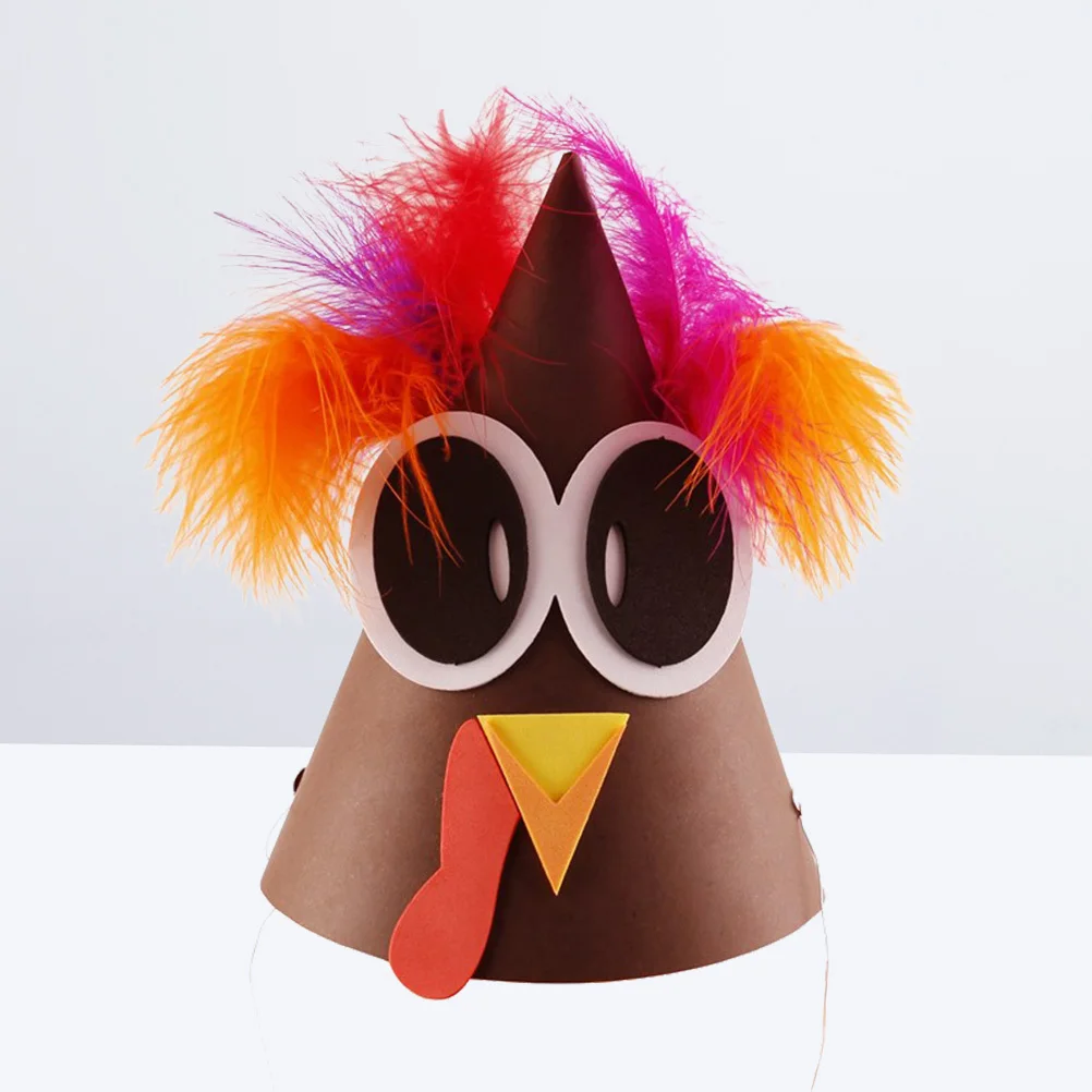

Kids Turkey Hat One Size Comfortable Stretch Elastic Fabric Thanksgiving Decoration Unique Design Turkey Hat for Kids