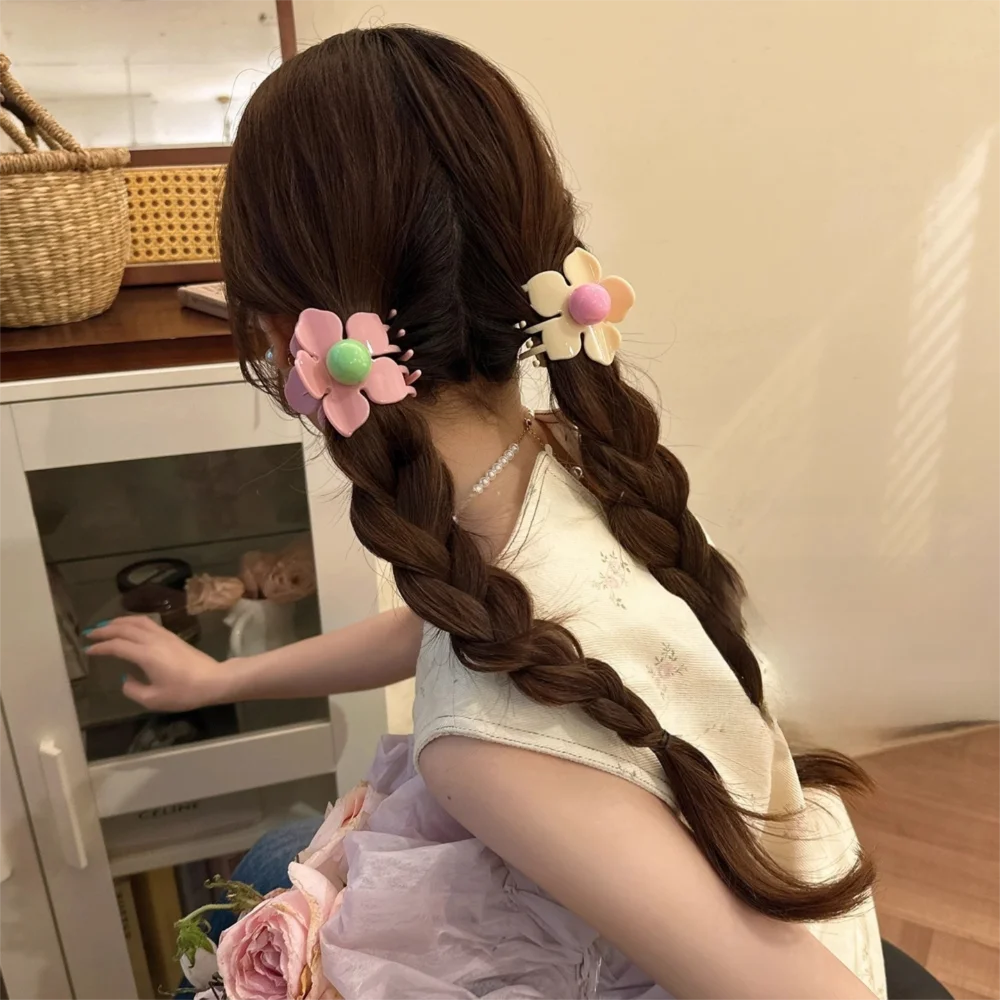 

Hairpin Flower Hair Claw Geometry Ponytail Holder Hair Crab Clip Hair Accessories Korean Style Headwear Plastic Shark Clip