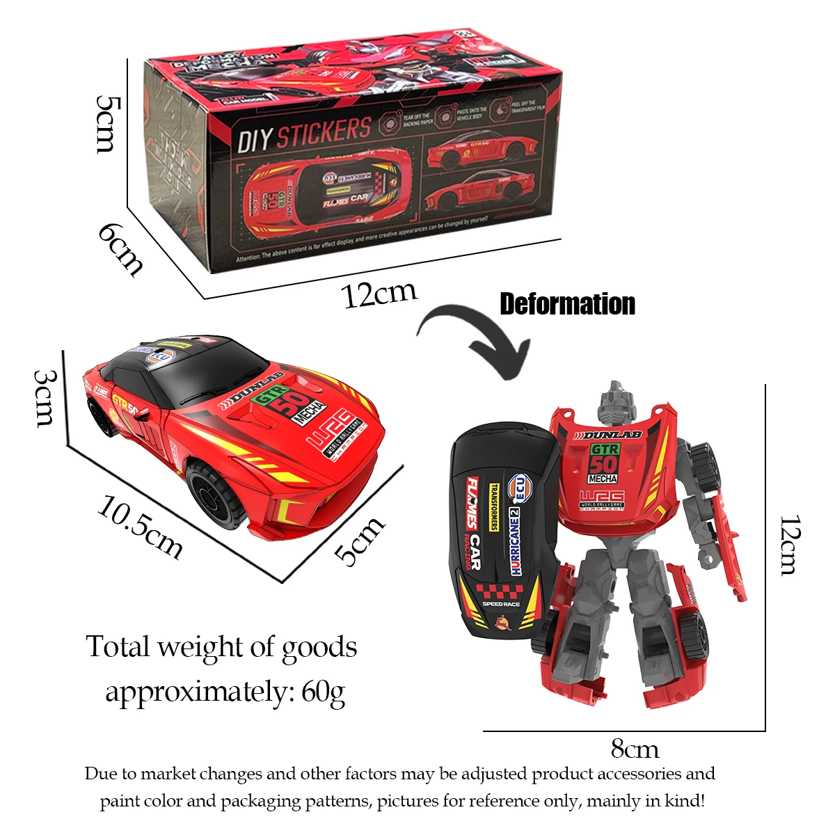 Deformation Robots Toys, Mini Car Robot Action Figures 2 Modes Alloy Action Figure Toys Gitfs for Boys and Girls