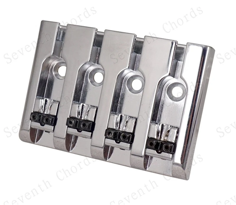 Ein Satz verstellbarer E-Bass-Gitarrenbrücken aus silbernem Eisen, 4 Saiten, Zubehörteile für Musikinstrumente – Detail 2