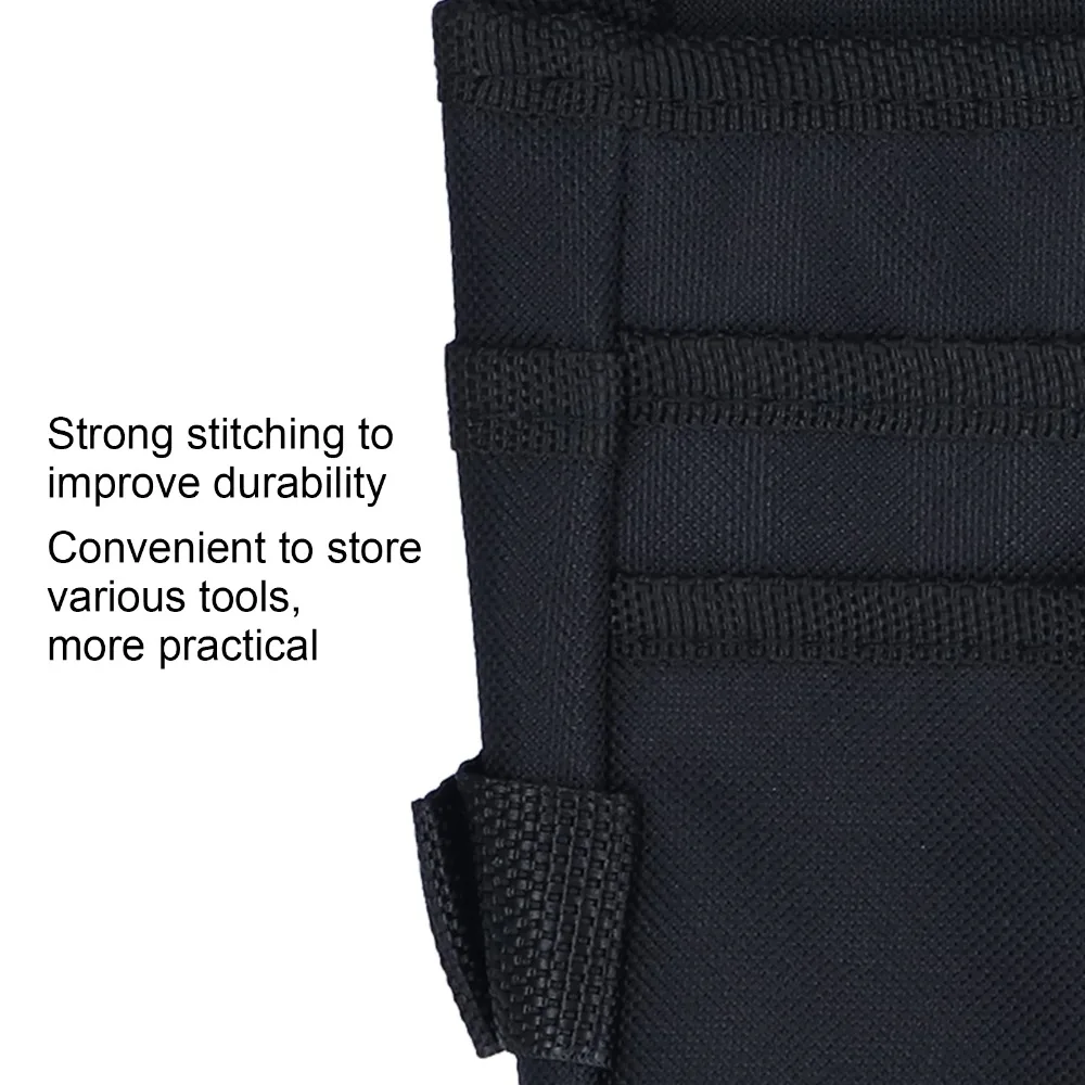Multi Functional 600D Oxford Cloth Tool Waist Bag Multiple Pockets Black Tool Storage Bag Tool Pouch for Tool Storage