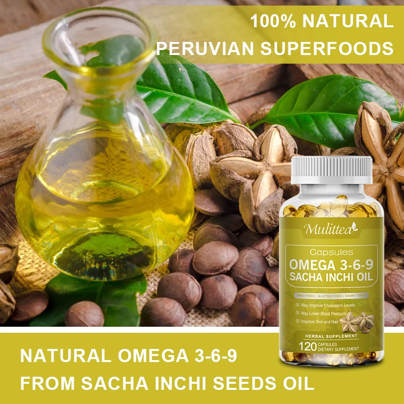 Sacha Inchi Oil 1000mg | Rich Source of Omega 3-6-9 | Essential Fatty Acids| Odorless | Source of Ala that elongates DHA EPA |