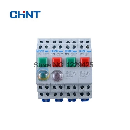 CHNT CHINT Momentary NP9 Push button Pushbutton Switch with LED 230v Modular DIN Rail red green