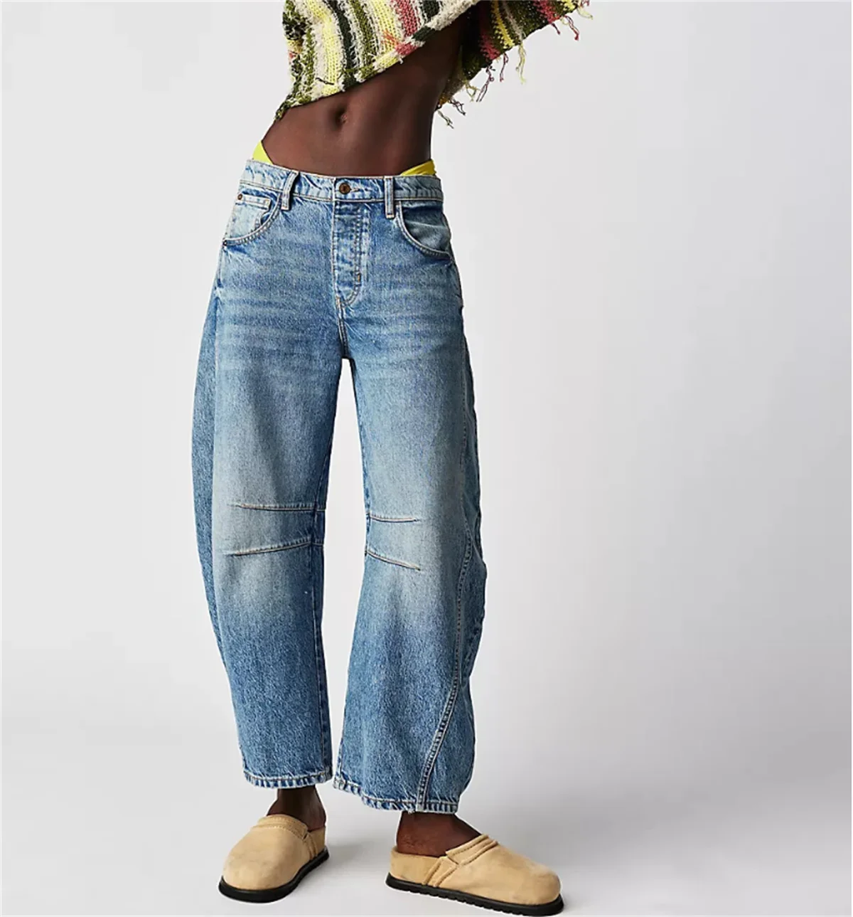 

Новые модные женские джинсы, осень-весна, американские винтажные брюки на пуговицах, дизайнерские джинсовые брюки в стиле Харадзюку, женская уличная мешковатая одежда