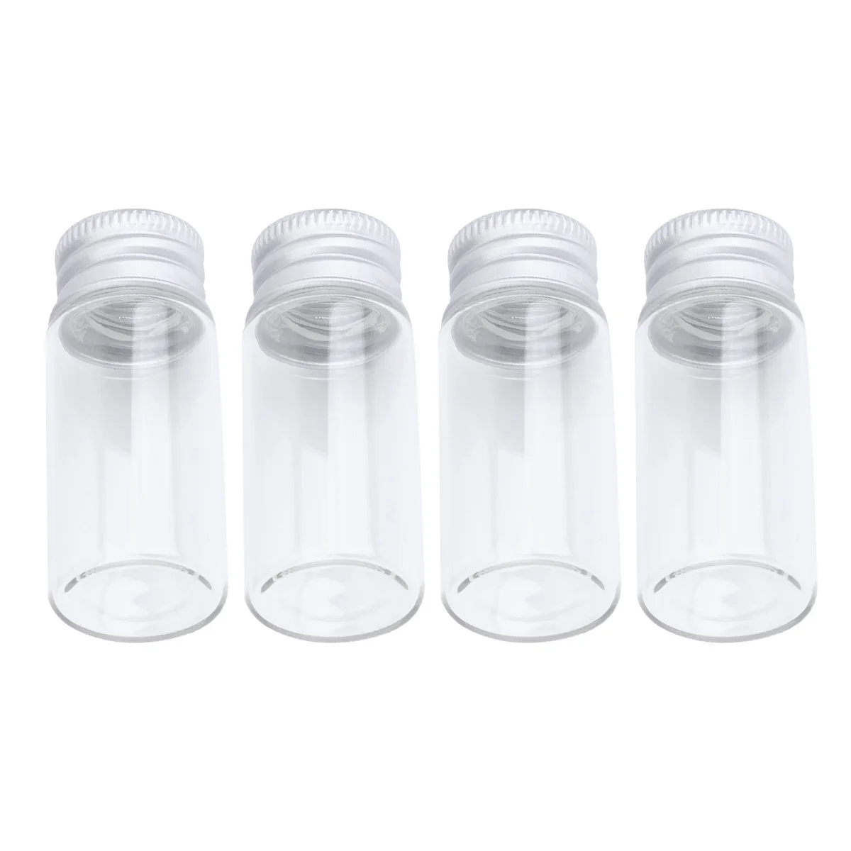 

20Pcs Aluminum Cap Glass Bottles Clear Transparent Mini Storage Bottles for DIY Wish Jars Necklace Pendants Perfume Containers