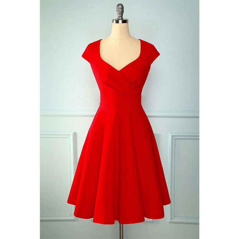 2022 Vestidos de verano para mujer cortos de los años 50 Retro