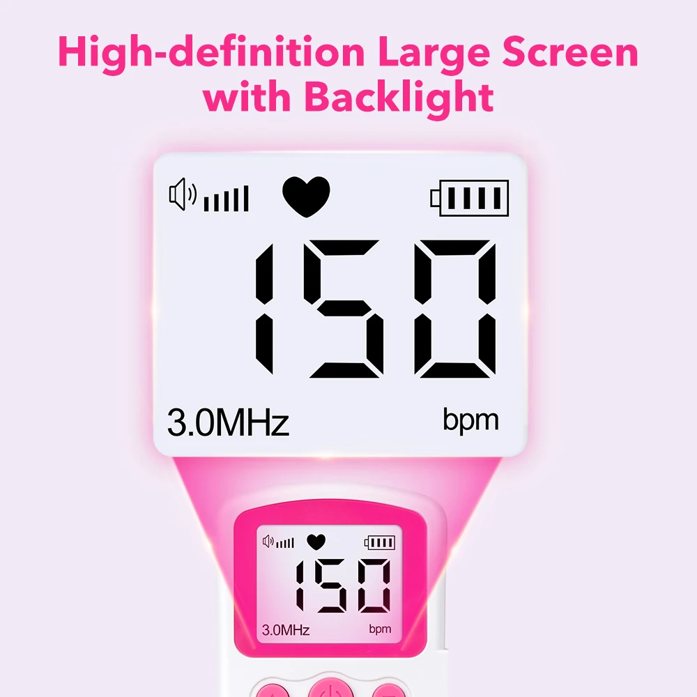 Aicare Doppler Fetal Heart Rate Monitor for Baby Pregnancy Heartbeat Detector LCD Backlight Pulse Meter No Radiation Stethoscope