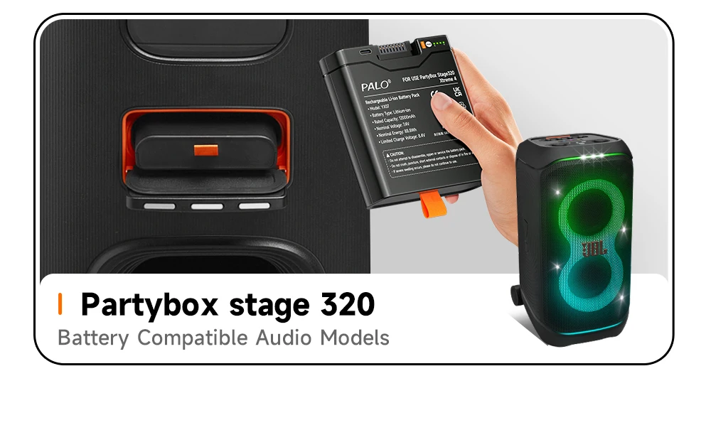 12000mAh Lautsprecher-Akku für JBL Xtreme 4, Akku für JBL PartyBox Stage 320, Hochleistungsakku mit TYPE-C-Ladefunktion – Detail 19