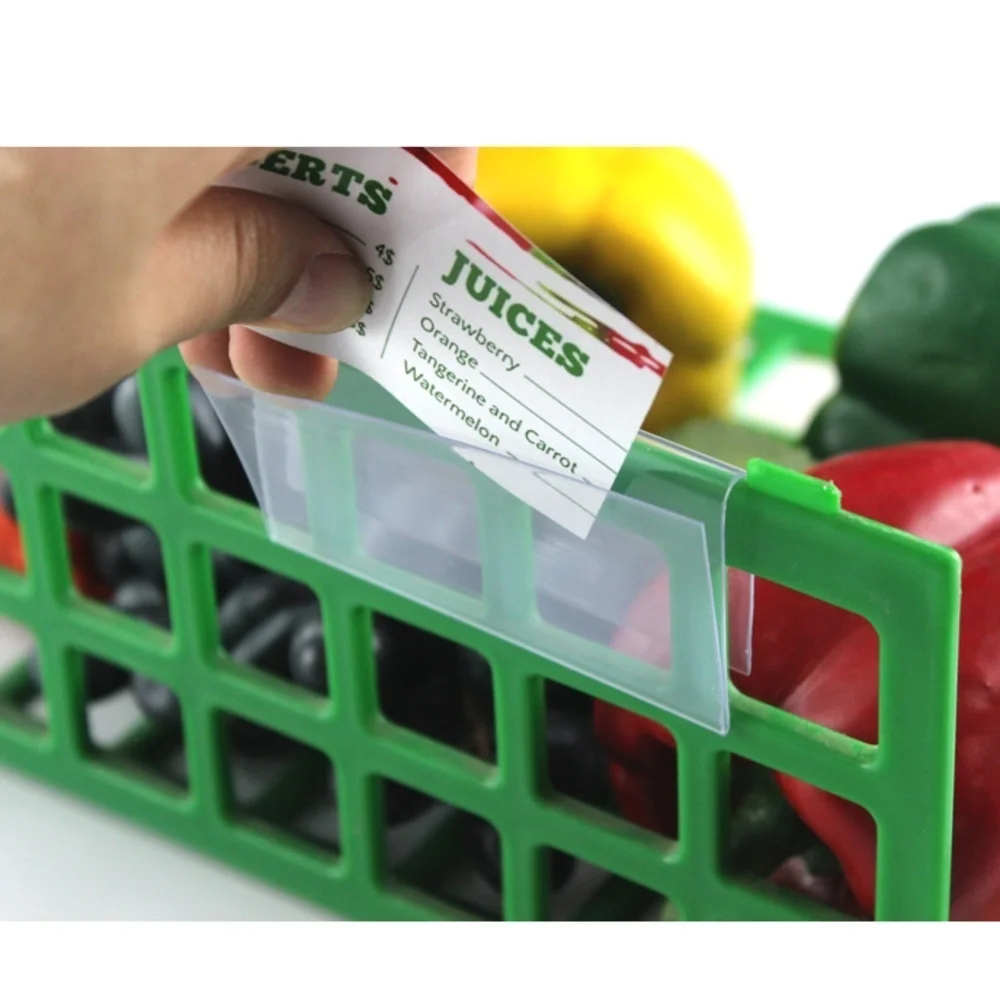 Supermarket Store Label Shelf Basket Edge Hanging Clear Plastic Price Tag Label Card Clip Merchandise Sign Display Holder