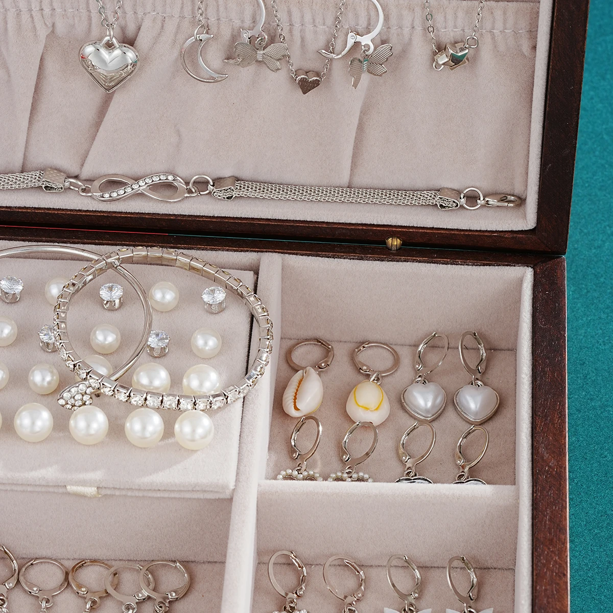 73 Pcs/Set Elegant Pearl Jewelry Sets For Women Fashion Simple Heart Butterfly Conch Crystal Necklace Bracelet Earring Ring Sets view 5
