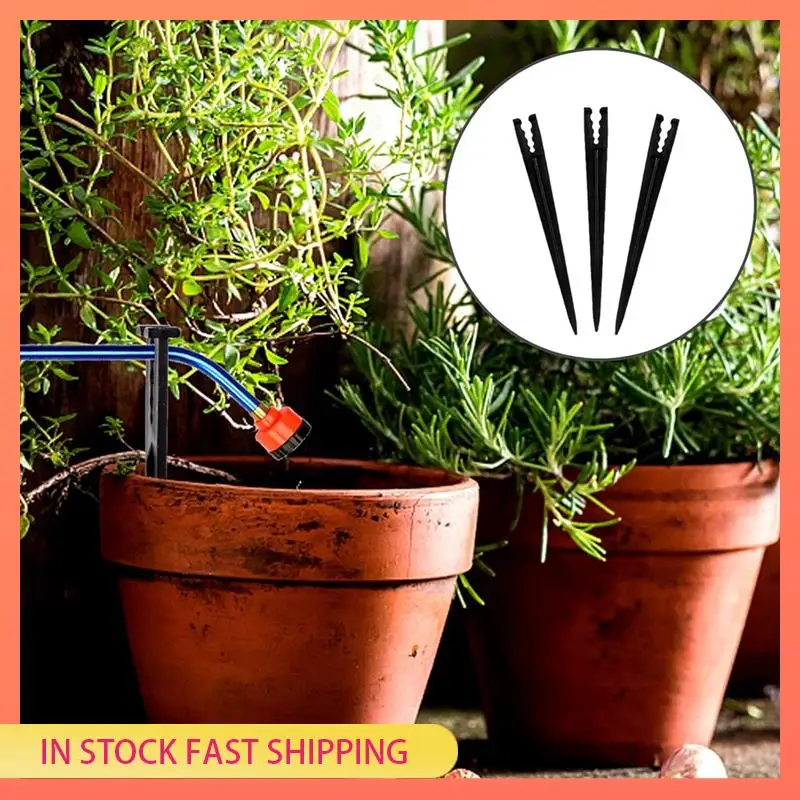 

AA05 1/4 Inch Tubing Drip For Irrigation Support Stakes 100 Pieces-1/4" Drip Tube Holder Stakes For Irrigation Hose Emitter