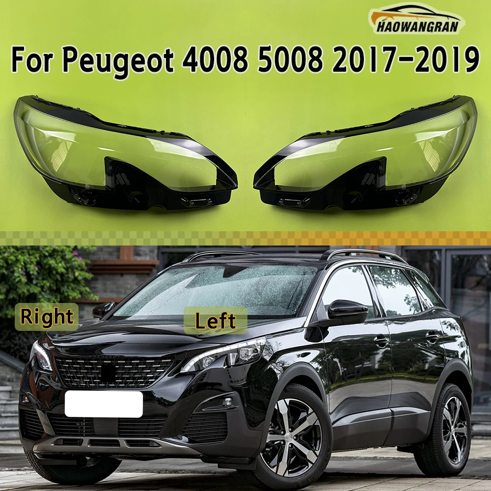 

For Peugeot 4008 5008 2017 2018 2019 Xenon LED Front Headlamp Cover Headlight Lens Shell Plexiglass Replace Original Lampshade