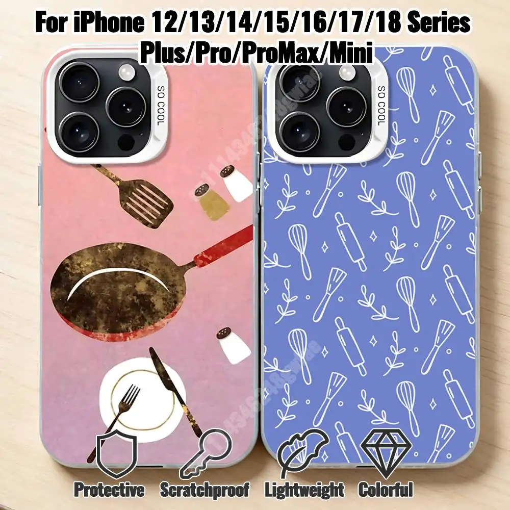 Kitchen Cook Lover Pastry Food Phone Case for iPhone 18 17 16 Pro Plus 15 14 Max Mini 13 12 Air Shield Bumper