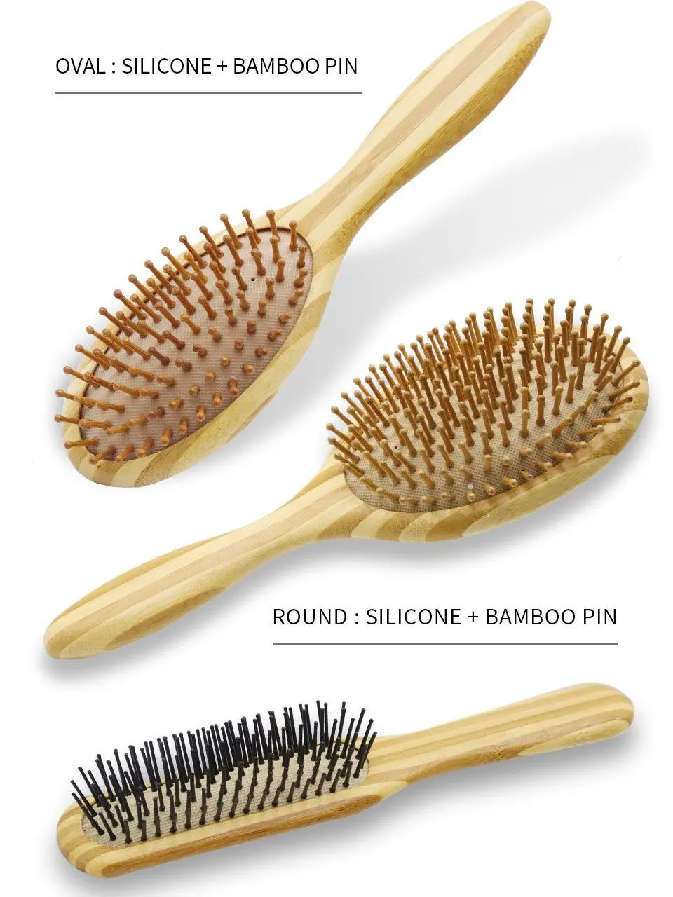 Bamboo Hair Brush Women Paddle HairBrush Bamboo Combs Brosse Cheveux Femme Airbag Massage Scalp Brush Anti-static Wooden Comb