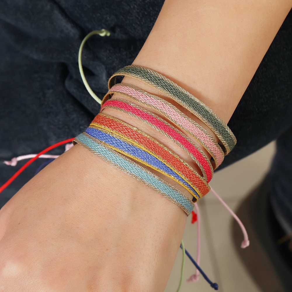 Vintage Nepal Tibetan Weaved Lucky Fabric Bracelet Women Men Colorful Ethnic Friendship Cloth Bracelet For Women Jewelry image 3