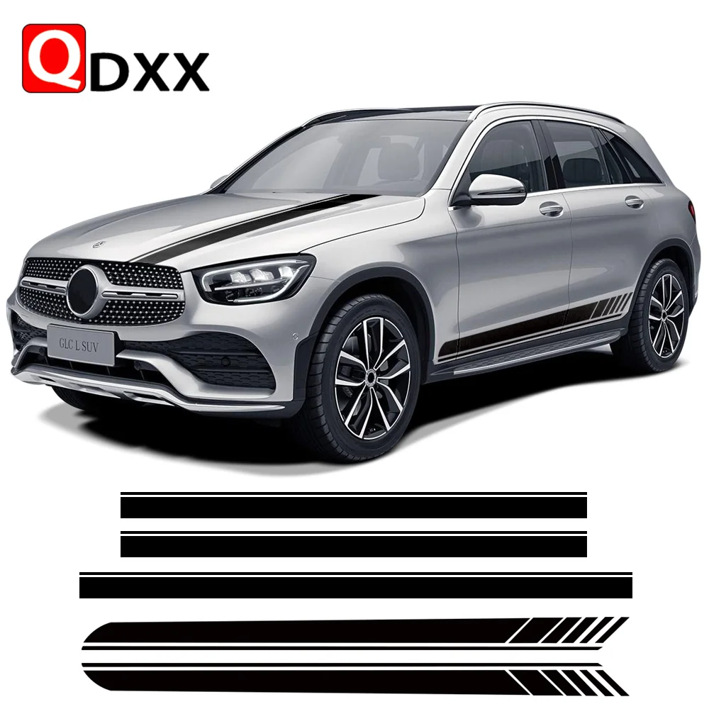 

C63 Style Side Stripes Hood to Rear Decal Stickers for Mercedes Benz GLC Class X253 Coupe C253 AMG Accessories