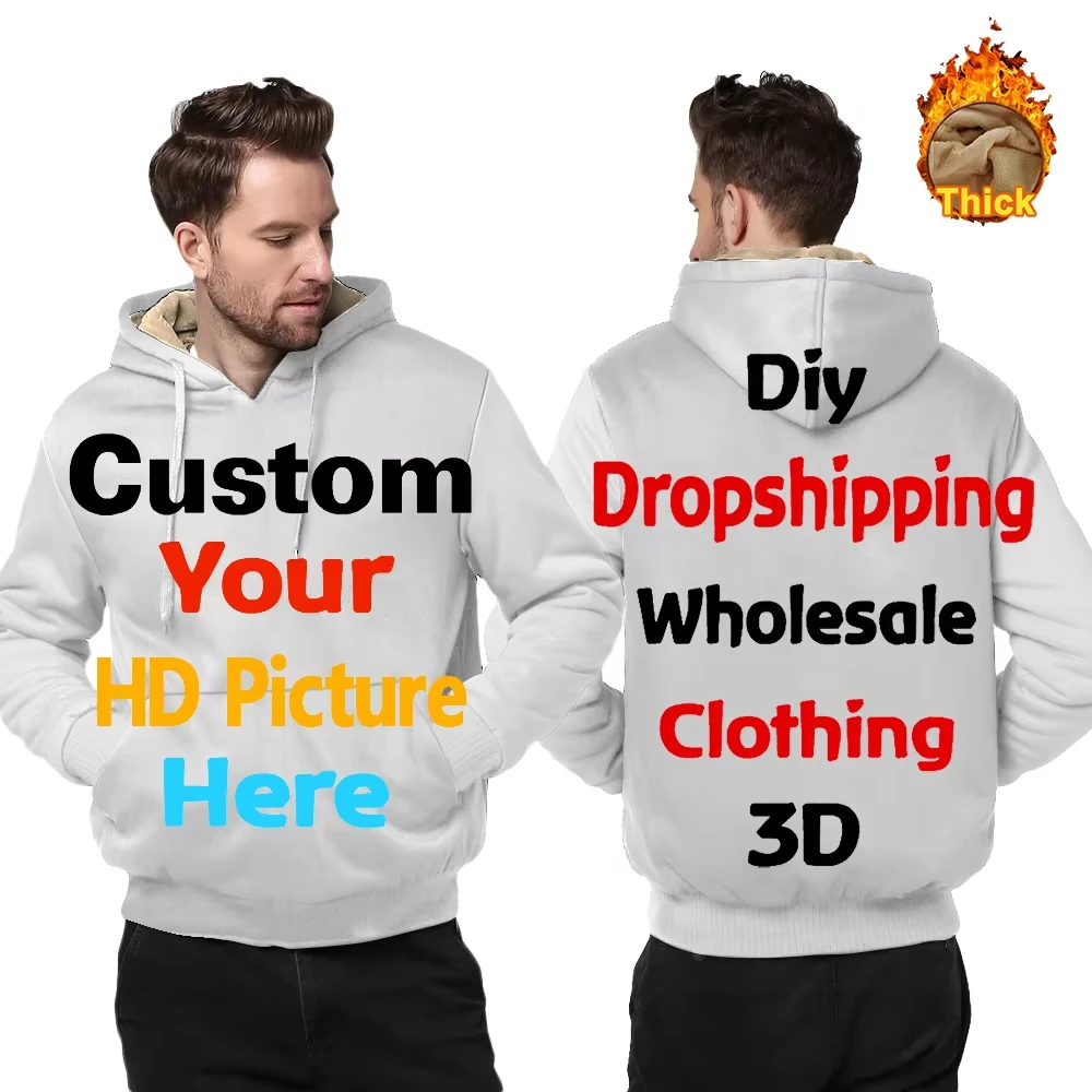 Diy Custom Design Own Style Polyester 3D Printed Hoodie Men Fashion Casual Tops Customize Hoodies Personality Products Pullover