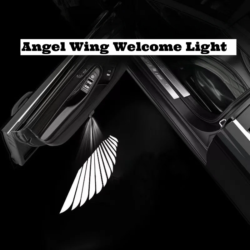 Car Angel Wings Welcome Light Wireless Automatic Sensing Door Projection Ambient Light Creating A Dreamy Lighting Effect