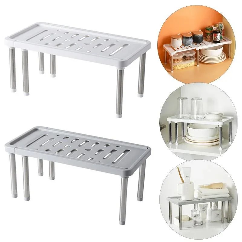 Home Telescopic Rack Closet Organizer Storage Shelf for Kitchen Rack Space Saving Shelves Cabinet Holders Bathroom Organizer