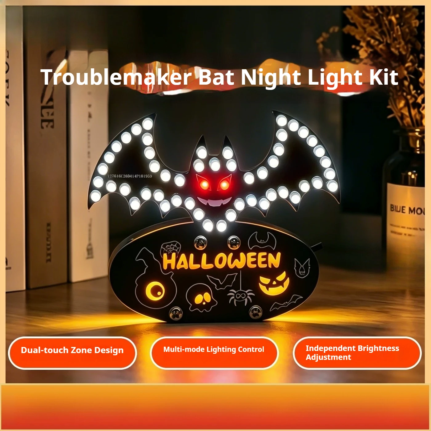 Trick or Treat Bat Night Light DIY Electronic Kit Fun Touch LED Production Student Maker Training Welding Parts