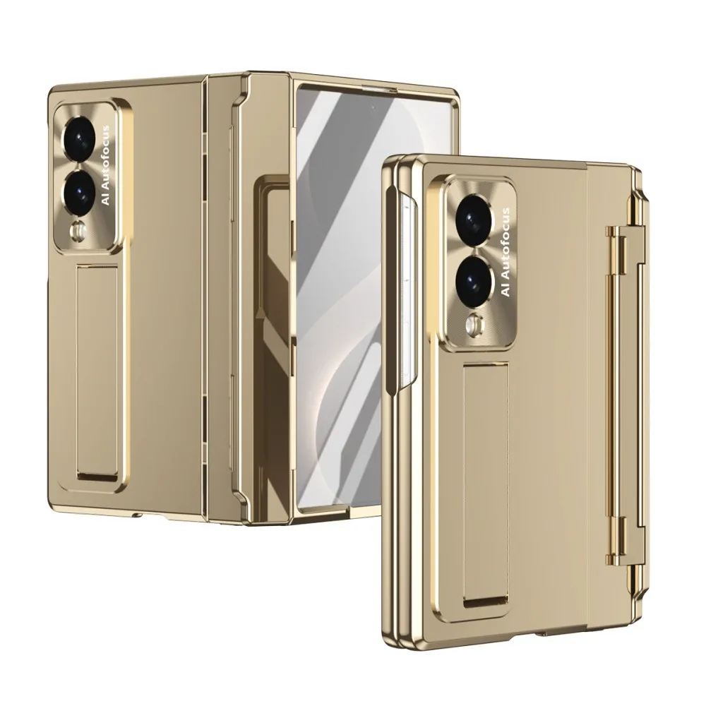 

Plating For Samsung Galaxy Z Fold 8 7 6 5G Case Magnetic Wireless Charger Hinge Protective Front Protection Film Back Cover
