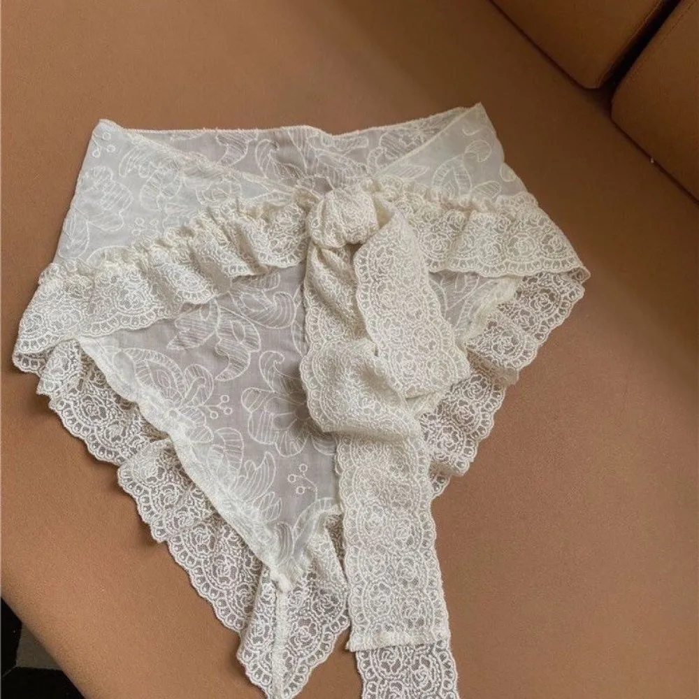 Trendy Lace Trim Lace Mini Skirt Ruffles Clothing Accessories Butt Curtain Jeans Decoration Pretty Apron Wrap Skirt Summer