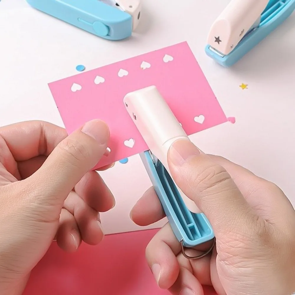 Press-Type Page Punch Embosser Labor-Saving Circle Heart Shape Hole Punch Star Shape Single Hole Paper Puncher Craft Projects