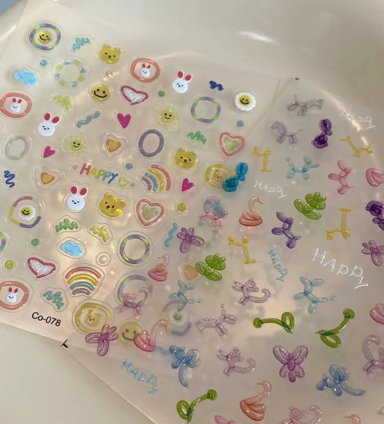 Autocollants de manucure en gelée tridimensionnelle mignons, décorations pour Nail Art, autocollants pour Nail Art