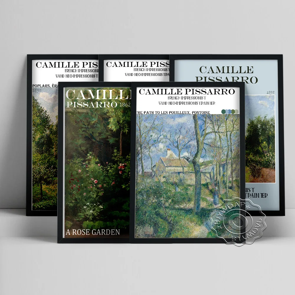 Camille Pissarro Vintage Exhibition Museum Art Prints Poster Impressionism Landscape Canvas Painting Hallway Wall Picture Decor