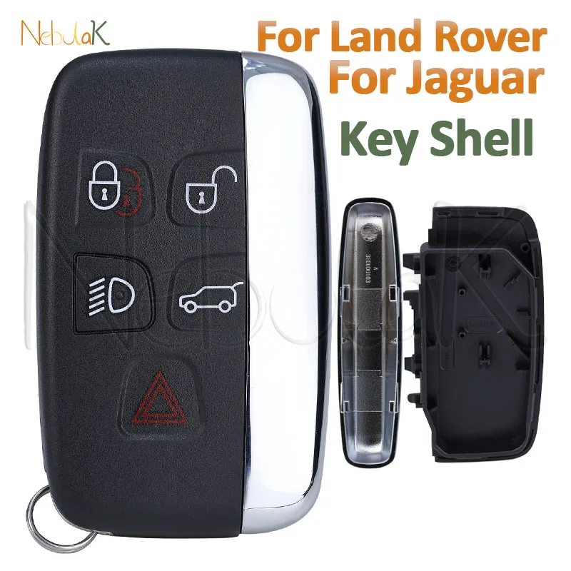 Remote Car Key Fob Housing Cover for Land Rover Jaguar XJ XJL XF Freelander Range Rover Sport Evoque LR4 5 Buttons Shell Case