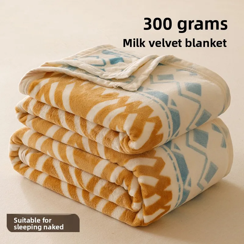 

Thickened Milk Velvet Coral Fleece Blanket Winter Afternoon Nap Sofa Cover Blanket Bedding Universal Polyester Fiber Blanket