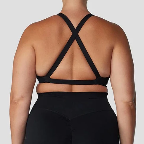 SHINBENE Hi Cloud Strappy Cross Back biustonosz do jogi wyściełana krótki Top do uprawiania fitnessu seksowna przednia stanik sportowy