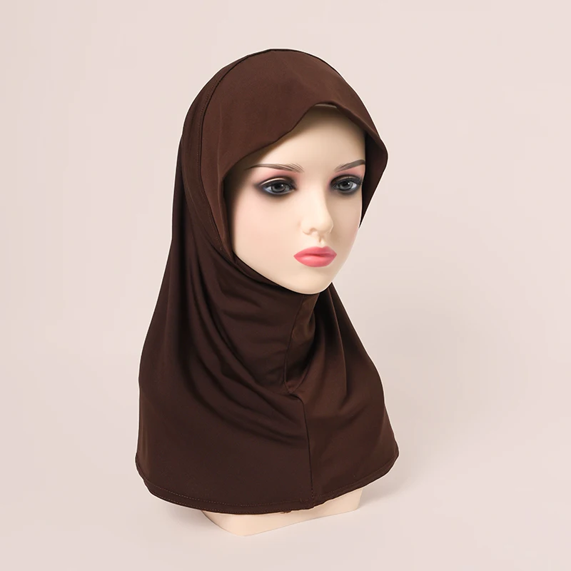 Newest Elastic Jersey Cotton Hijab Undercap Islam Headband Turban For Woman Ready To Wear Muslim Plain Inner Cap Bonnet 60*45CM