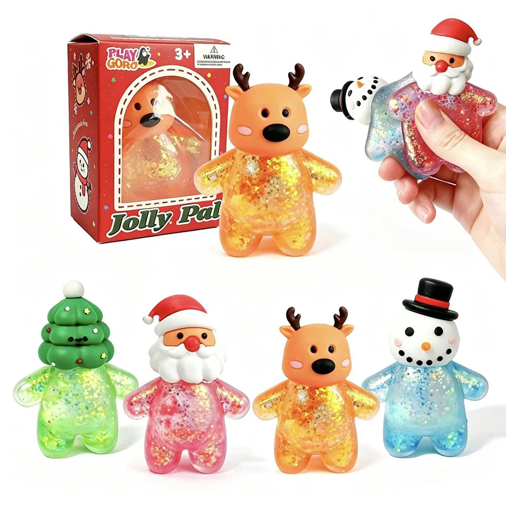 Christmas Mochi Squishies Set Stress Relief Toys For Party Favors Soft Texture Stress-Relieving Fun Holiday Party Goodys Bag