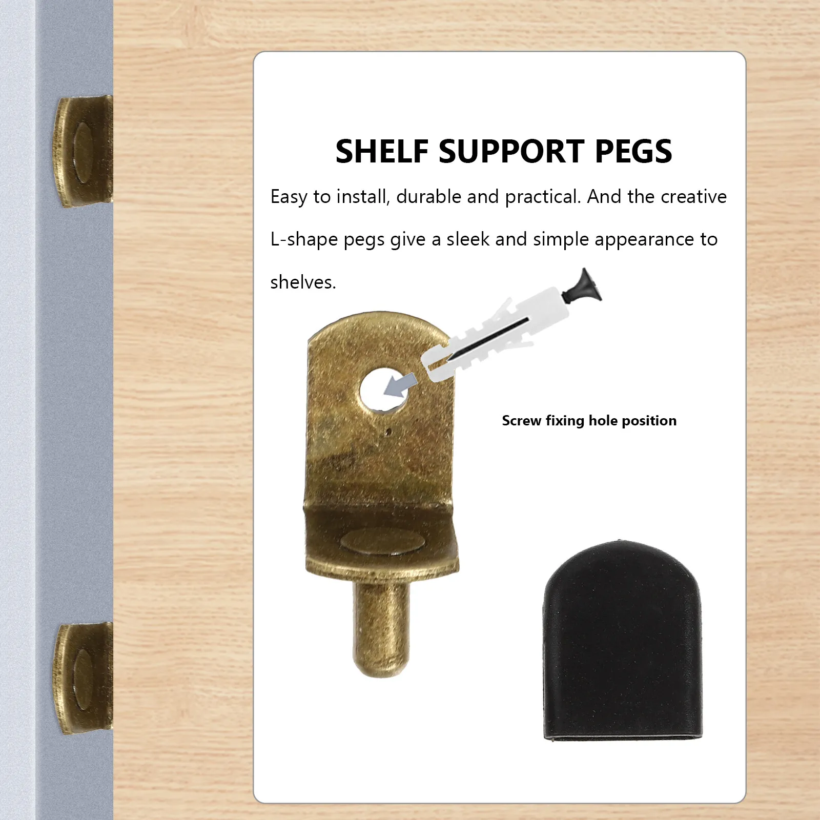 

50Pcs Shelf Support Pegs L-Shaped Rubber Iron Shelf Supports for Cabinet Bookshelf Closet Cupboard Repair DIY Projects