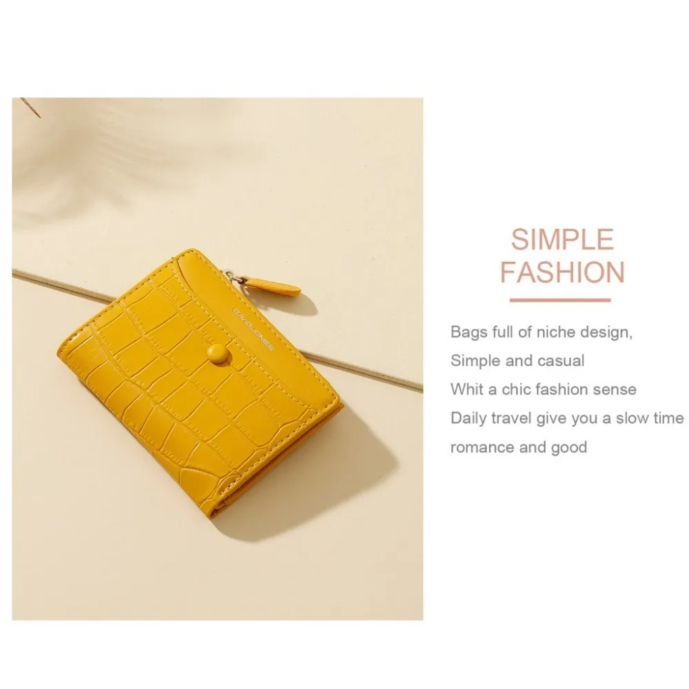 กระเป๋าสตางค์ผู้หญิงหนัง PU สไตล์มินิมอล คุณภาพสูง พกพาสะดวก พับสองตอน แบบซิโร่  ใส่บัตรได้ หลายฟังก์ชั่น