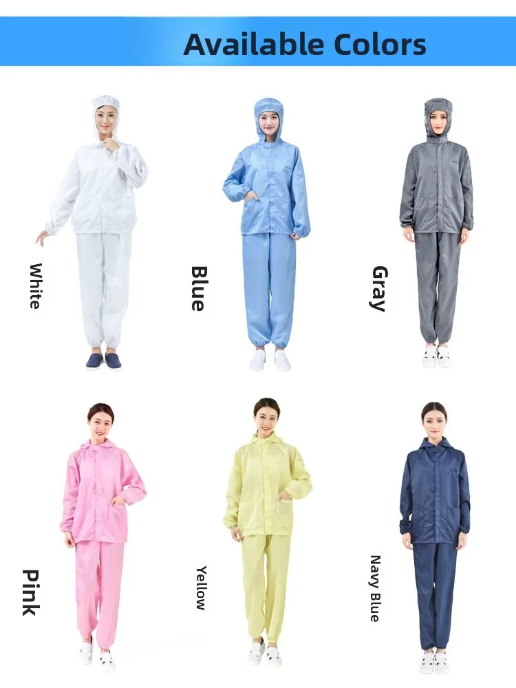 بدلة عمل كاملة مع غطاء للرأس للرجال والنساء، مقاومة للغبار ومانعة للكهرباء الساكنة، باللون الأزرق الرمادي، مناسبة للزراعة وتن... #5