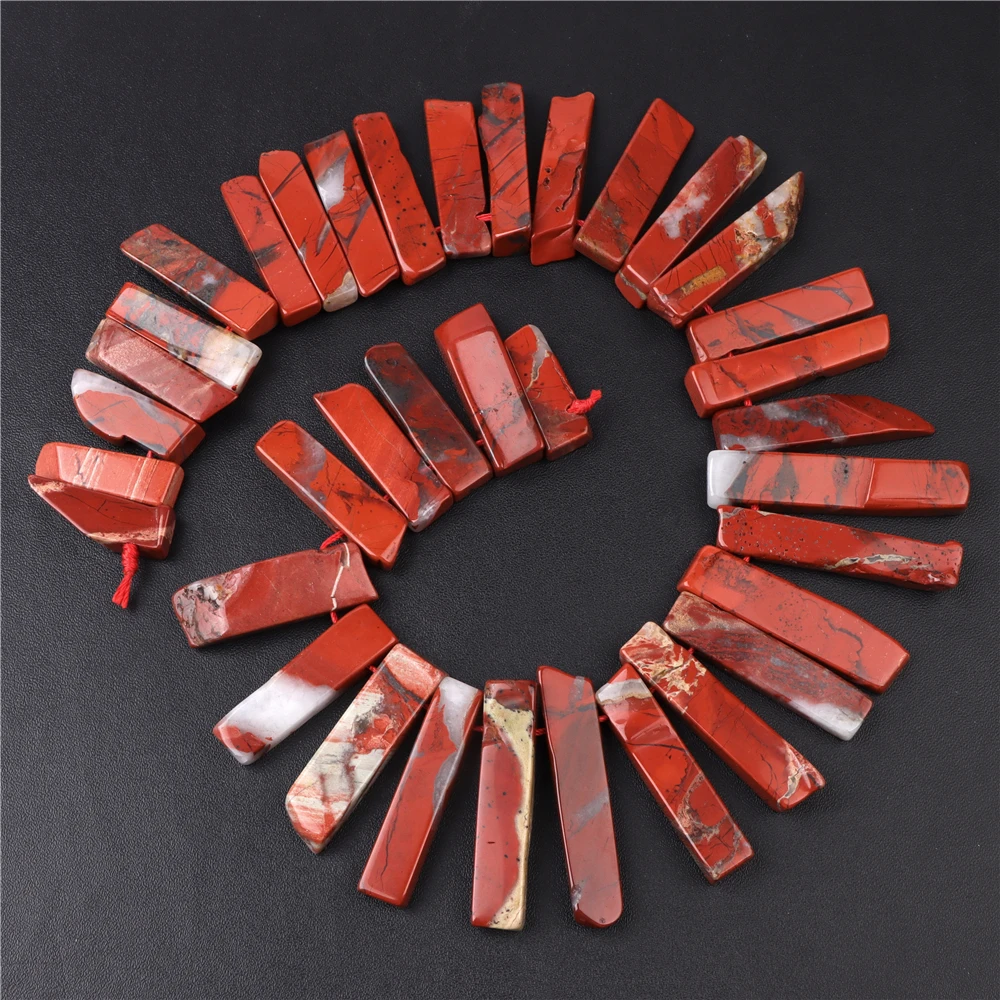 Rot Natürliche Stein Punkt Perlen Unregelmäßigen Scheibe Lose Perlen Rechteck Platte Stick Perlen für Schmuck Machen DIY Halskette Access