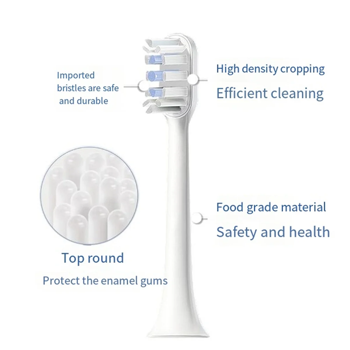 Cabezales de repuesto para cepillo de dientes eléctrico, color blanco, para MIJIA T301, MES605, T302, MES608, T501, MES607