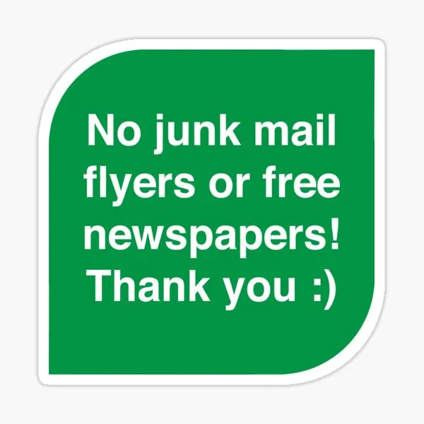 No Junk Mail Sticker  5PCS Car Stickers for Room Decor  Wall Funny Cute Living Room Decorations Fridge Background Cartoon