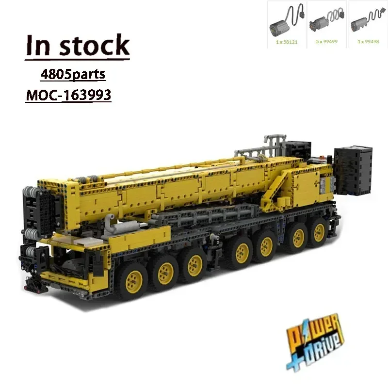 MOC-163993 New RCElectric GMK7550 7-Axle Mobile Crane Splicing and Assembling Building Block ModelMOC Creative Building BlockToy