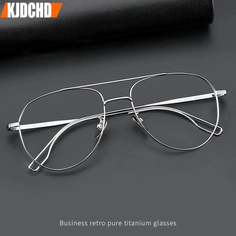 

KJDCHD Titanium Alloy Optical Glasses Frame Double Bridge Prescription Men's Eyeglasses Frames Sun Goggles gafas graduadas