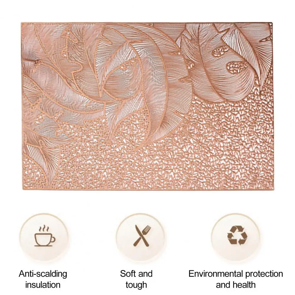 Heat-resistant Placemat Elegant Table Protector Gold Hollow Out Placemats Elegant Table Mats for Kitchen Wedding Tables