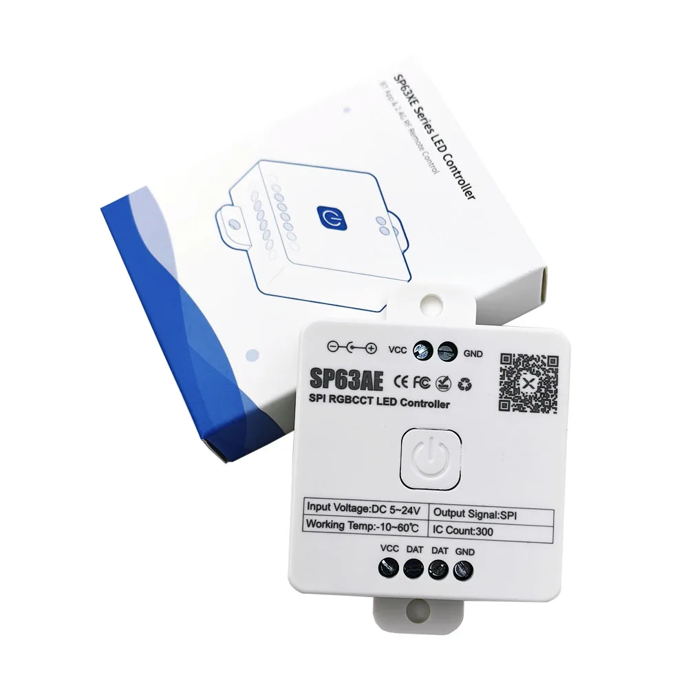 SP63AE SPI RGBCCT Addressable LED Controller DC 5V 12V 24V 300 Pixel and 2.4G RF Wireless Touch Remote Control Magic Color Panel