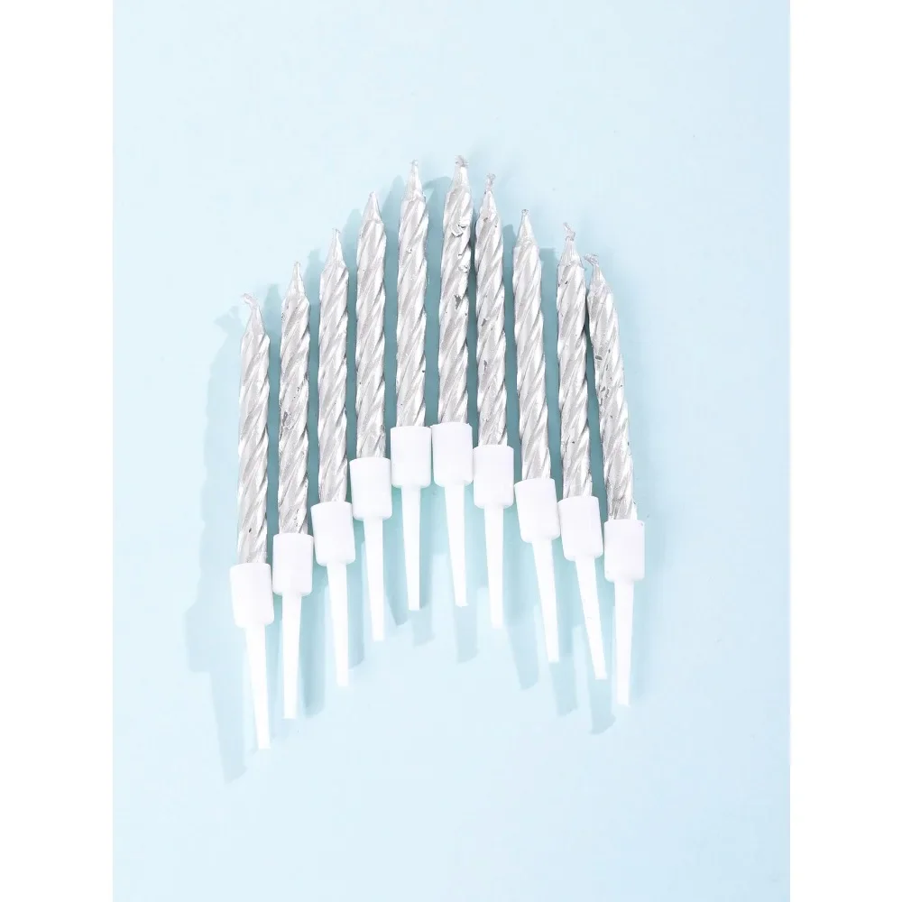 شموع حلزونية بخيوط ذهبية ، حفلات ، مهرجان ، احتفال ، تزيين الكيك ، 10 شموع عيد ميلاد