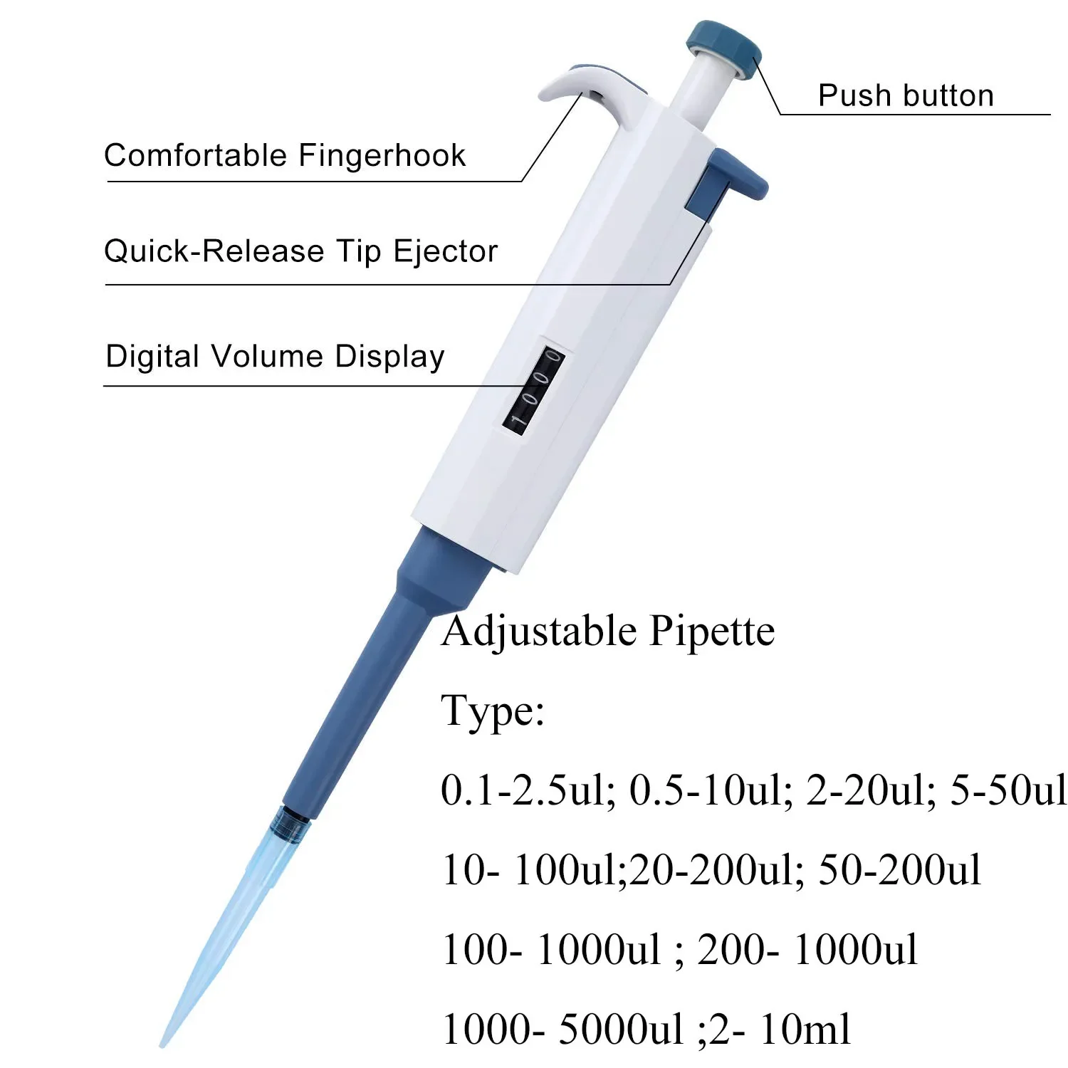 laboratory micro adjustable pipette lab single channel micropipette pipettes pipettor