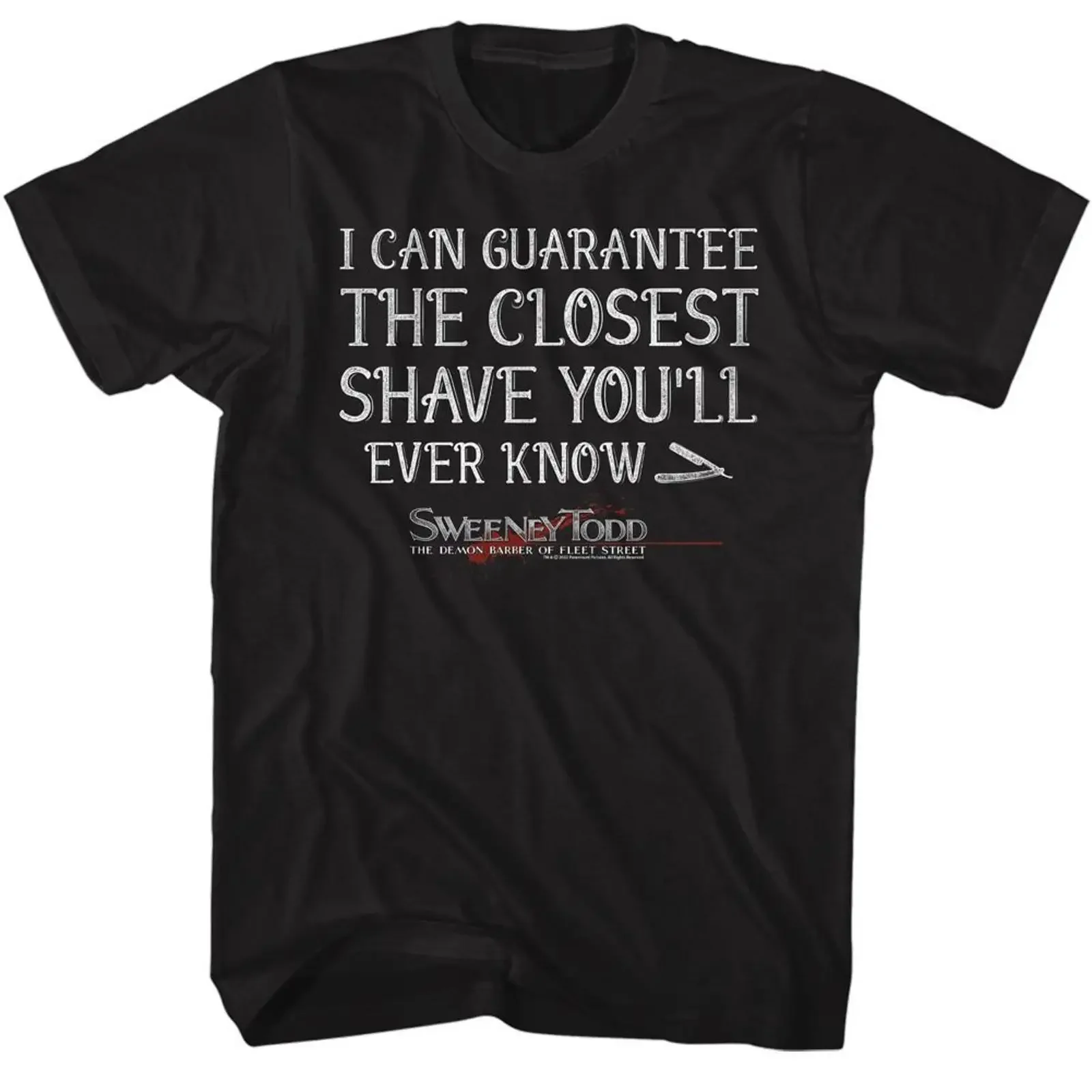 Sweeney Todd Closest Shave Black T Shirt vintage Washed Stretched Slightly Breathable Comfortable Stylish homme fashion