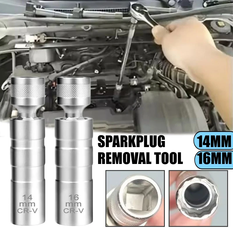

14/16mm Spark Plug Socket Wrench Adaptor Magnetic Extension Socket 360° Rotatable Flex Wrench Car Repair Tools Accessories
